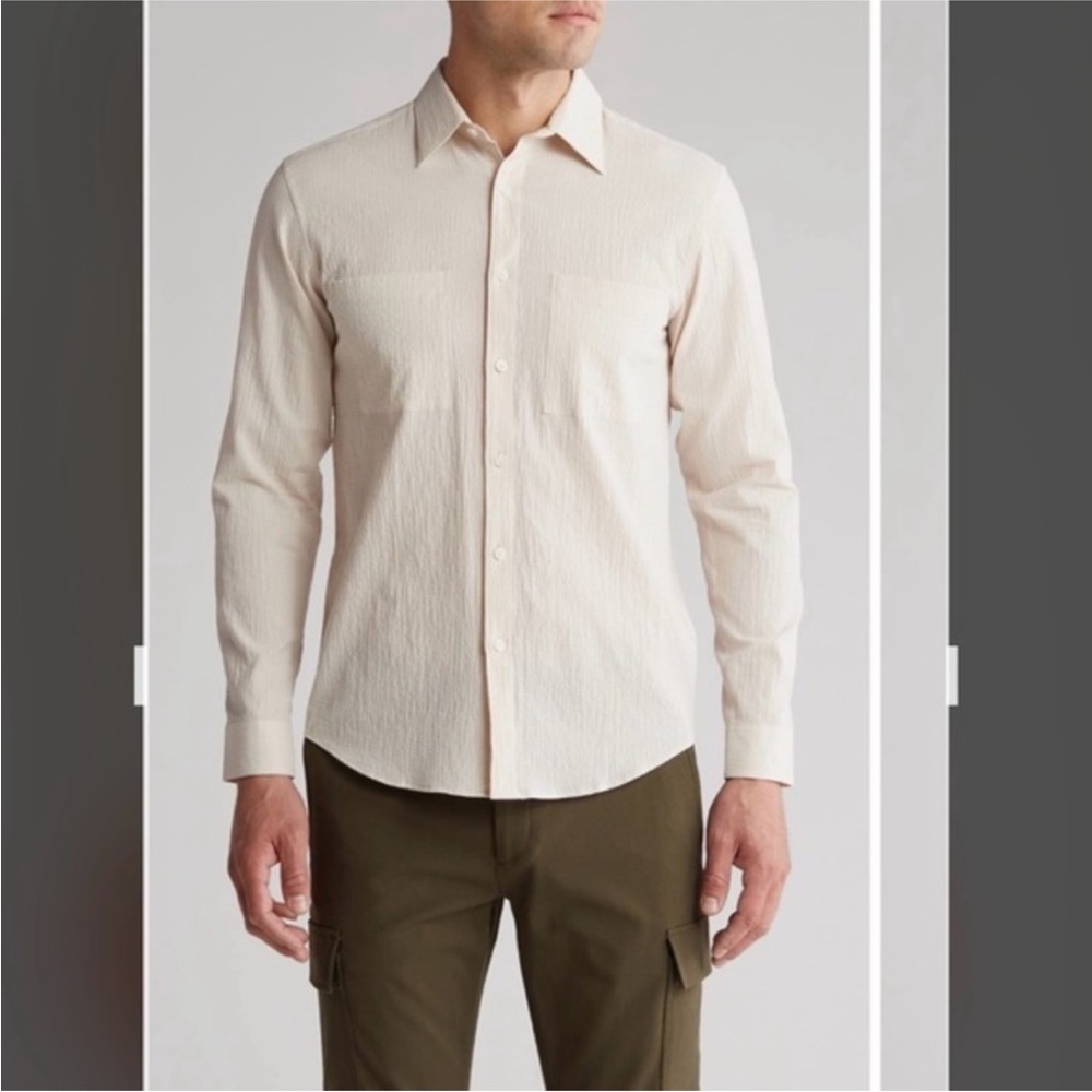 Theory Irving 2p Spring Ripstop Shirt in Moon XL